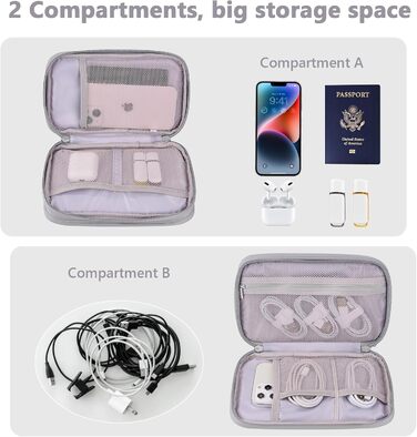 Органайзер для подорожей DDgro Elektronik, водонепроникна сумка для аксесуарів, сірий, поліуретан, середній розмір M