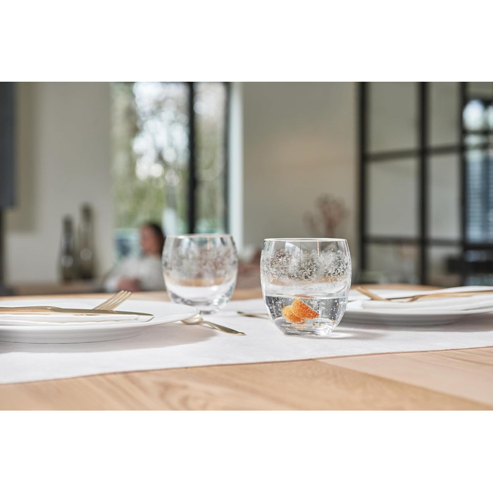 Leonardo Chateau Drinking Glasses, Glass Cups with Floral Pattern, Dishwasher-Safe Water Glasses, Set of 6, 400 ml, 061595