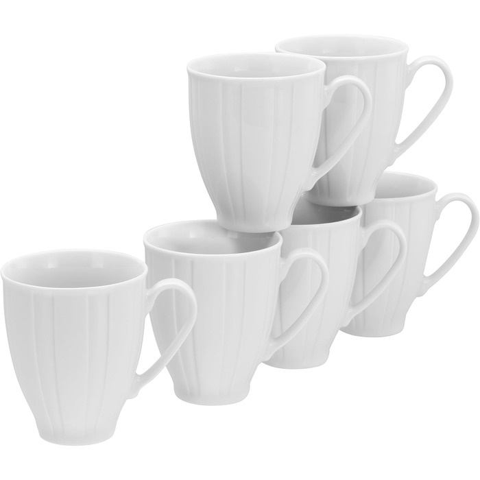 CreaTable Серія Barcelona: 12-Piece Porzellan Geschirrset, Tafelservice, Made in Europe (6-Piece Becherset)