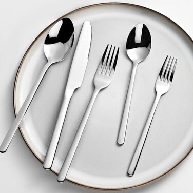 Набір посуду HIKAA на 6 осіб, 12-ти частинний, з кісткового фарфору, тарілки, сумісний з мікрохвильовою піччю та посудомийною машиною, сервіз для дому, весілля, легкий та довговічний (білий, з 20 столових приборів)