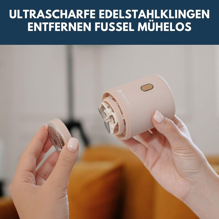 Електричний видалення ворсу з одягу - компактний та портативний пристрій для видалення ворсу з тканини, USB-зарядка, подвійний захист, рожевий (Kyoto-rosa)