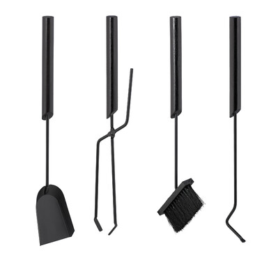Relaxdays 5-Piece Fireplace Set with Holder