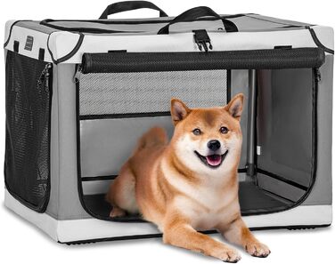 Клітка для собак Petsfit, складана, середнього та малого розміру, сіра, 76x50x49 см