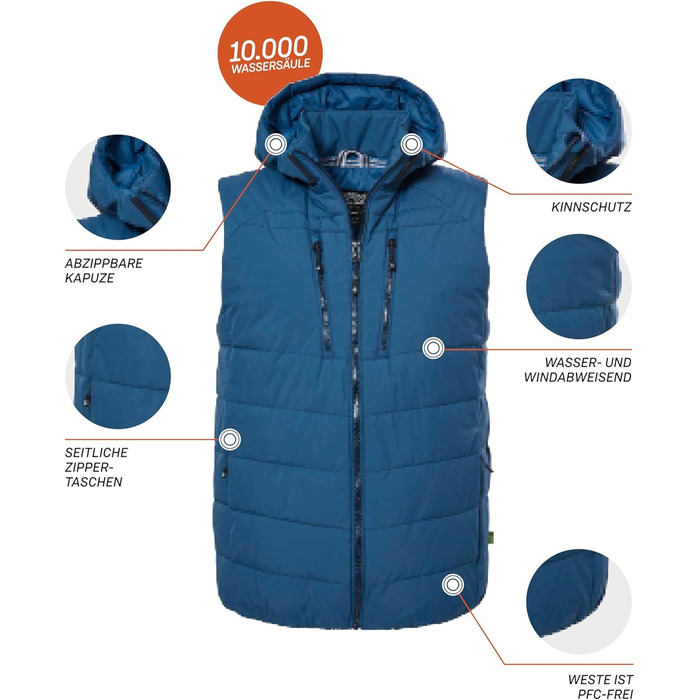 Жилет Killtec Kow 10 Mn Qltd Vst Steppweste/Weste in Daunenoptik з капюшоном (XXL, темно-синій)