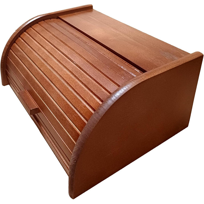 Дерев'яна коробка для хліба, розкривна/розкладна, різні моделі, темний коричневий колір, розмір Large