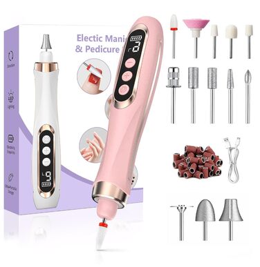 Електричний набір для манікюру та педикюру Nagelfräser 15 в 1, 20000 об/хв, рожевий