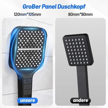 Насадка для душу VEHHE з економним споживанням води, 7 режимів, дощова лійка з кнопкою зупинки, регулюванням однією рукою та силіконовою форсункою, що запобігає засміченню, велика душова лійка з підвищеним тиском (срібна) (7 режимів / сіра)