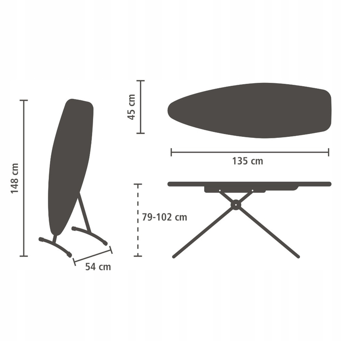 BRABANTIA - Прасувальна дошка з функцією відпарювання 2в1 - розмір D - Denim Black