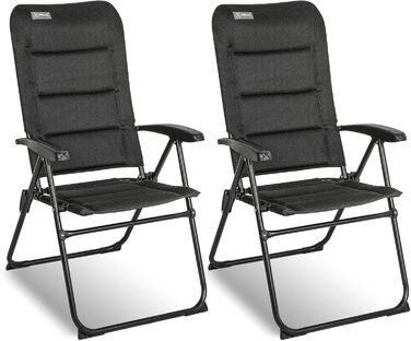 Крісло для кемпінгу Homecall складне, 150 кг, для саду, балкону, риболовлі, чорне. Регульована спинка, з підлокітниками.