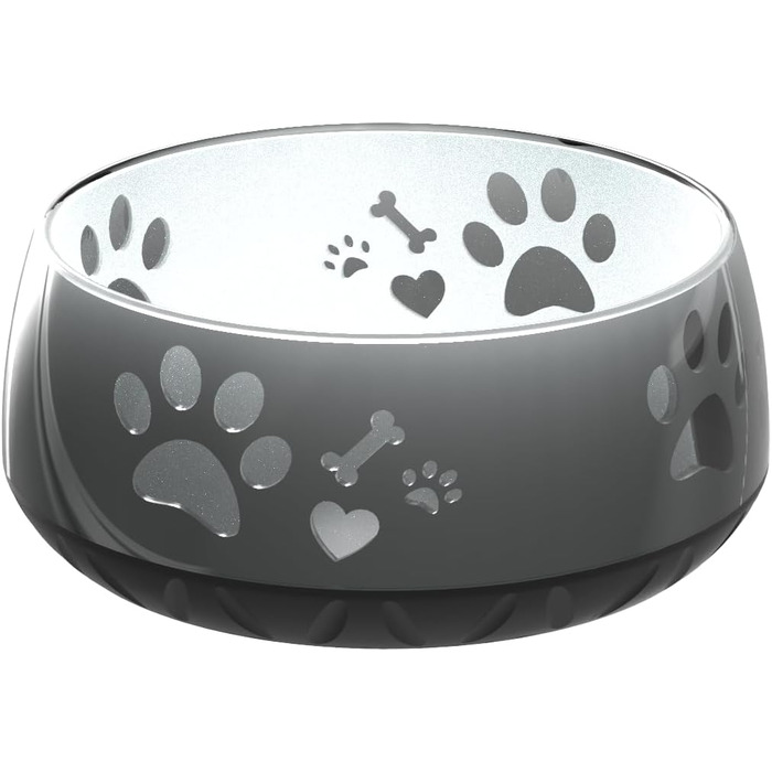 Миска для собак великих та маленьких порід - годівниця/поїлка S/M/L з неслизьким дном (1800 мл, чорна)