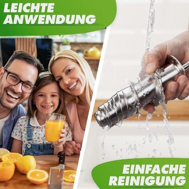 GREEN-PRESS EDELSTAHL Slow Juicer 304 Stainless Steel Auger BPA-Free I GERMAN BRAND I Whole Fruits, Celery, Vegetables, and Fruit Juicer, Test Winner 2023, All-Rounder Electric Juice Press Silver Knight / Stainless Steel