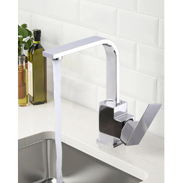 Кран кухонний поворотний 360°, з нержавіючої сталі, для кухні, автодому, ванної кімнати (хром)