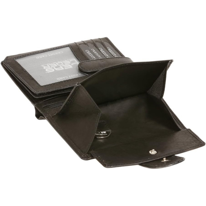 LEAS Women's and Men's Exchange with Outer Strap in Portrait Format, Genuine Leather, Black Special Edition