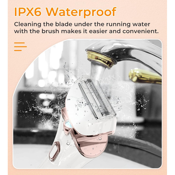 Електричний жіночий епілятор: бездротовий тример для тіла, бікіні, ніг та під пахвами (вологий/сухий)