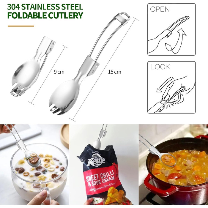 Набір посуду для кемпінгу ISFORU на 2-3 особи, 13 предметів: антипригарні каструлі та сковорідки, посуд для приготування їжі з котелком, пластикові миски та аксесуари. Компактний набір для пікніків, походів та кемпінгу.