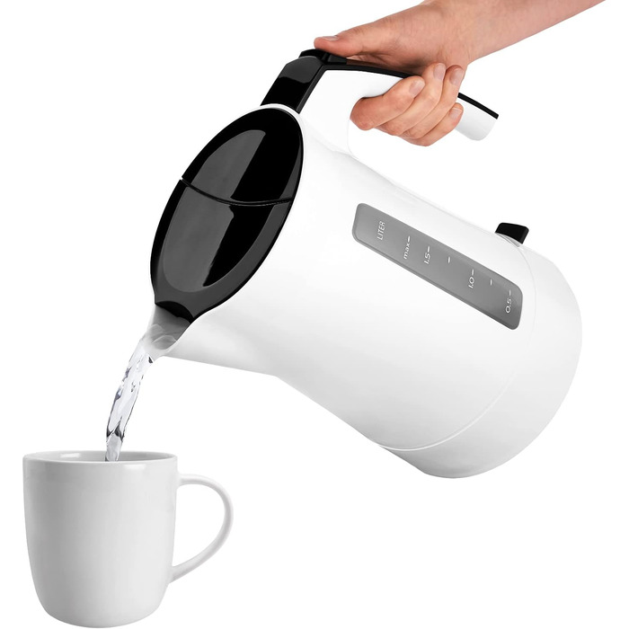 Електричний чайник MELITTA Enjoy Aqua, 1.7 л, 2400 Вт, чорний/червоний, знімний фільтр від накипу