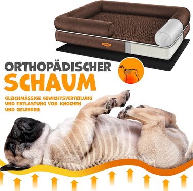 Ортопедичне ліжко для собак Lovpet® з подушкою та мискою, 3 іграшки, для малих, середніх та великих собак, знімний та пральний чохол, 91x71x22 см