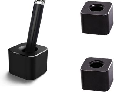 TopHomer Mini Pen Holder for Desk, Aluminum Alloy, Pen Stand, Single Pen Holder, Desktop, Creative Ornament, Desktop Organizer for Office, School, Home, Toothbrush Holder, 4 Pack (3 Pieces Black)