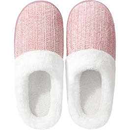 Жіночі тапочки MIXIN з пам'яті піни, теплі в'язані домашні тапочки, зручні сліпони, рожеві, 39 EU
