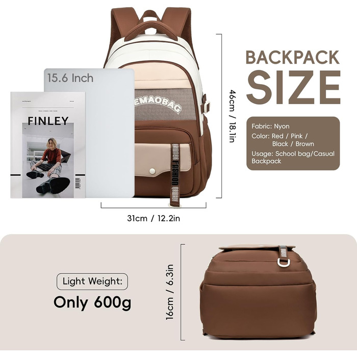 Шкільний рюкзак для дівчинки-підлітка, 2025, для старшої школи, гімназії, водонепроникний, для ноутбука 15.6