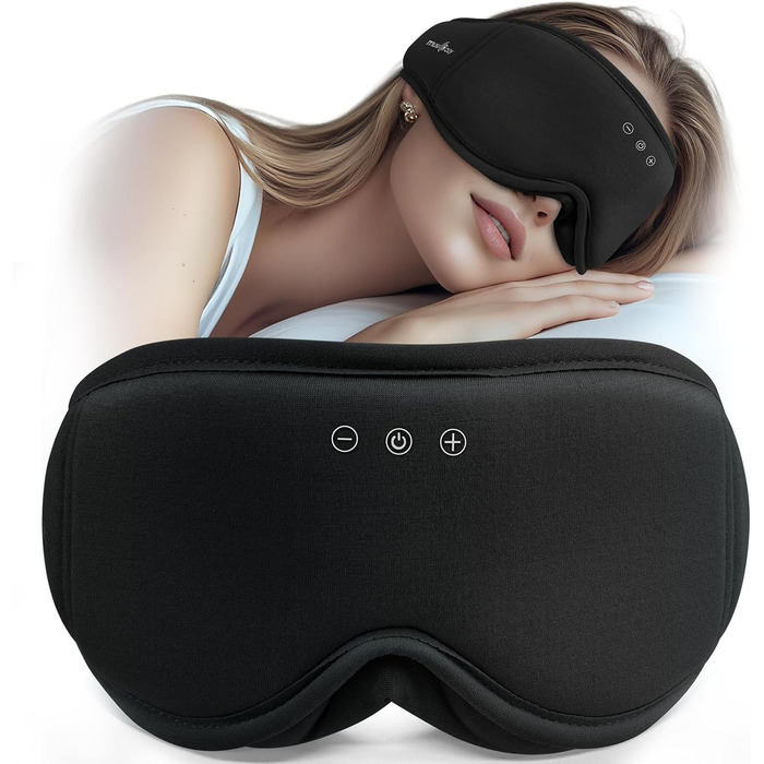 Маска для сну Musicozy з навушниками | 3D маска для сну з Bluetooth 5.4, Bio-Bambus Baumwolle, для подорожей, з навушниками, для чоловіків та жінок