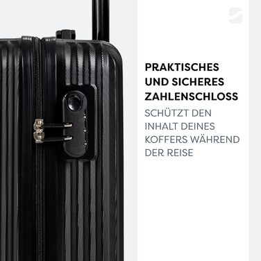 Набір валіз 3 шт: ручна поклажа, середній та великий кофр з ABS, чорний. Набір валіз з ABS, 3 шт.