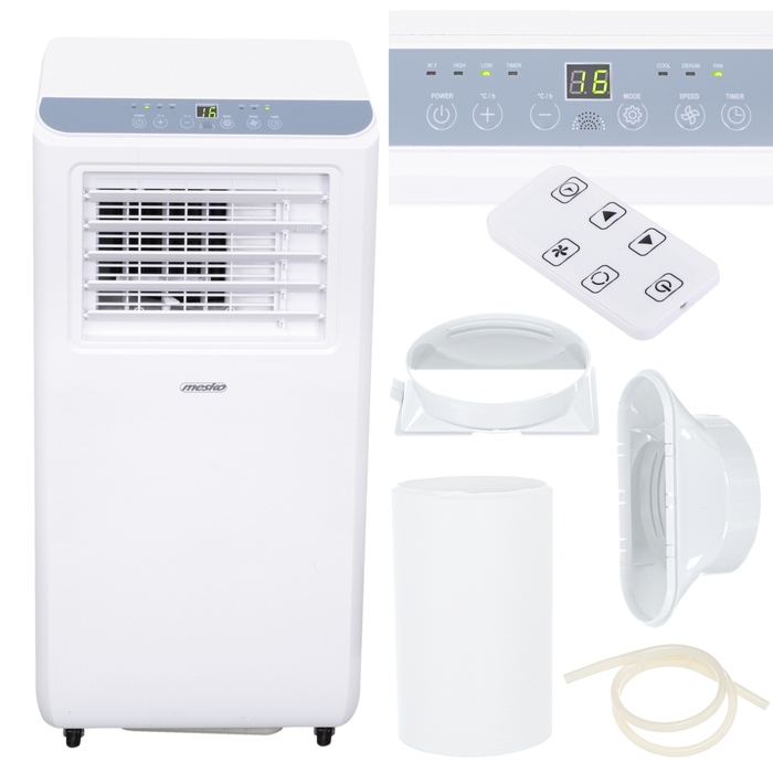 Мобільний кондиціонер-осушувач Mesko 3в1 9000BTU 2600W для приміщень до 25м² з пультом керування