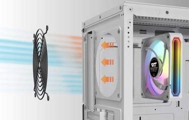 Корпус для комп'ютера darkFlash DS900WS Midi Tower ATX, білий, ігровий, зі скляною панеллю