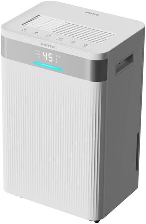 Зволожувач повітря Venta AD100 з іонізатором, 20л/добу, бак 4,5л, для приміщень до 40м²/100м³, автоматичне керування, режим сушіння білизни, R290, білий