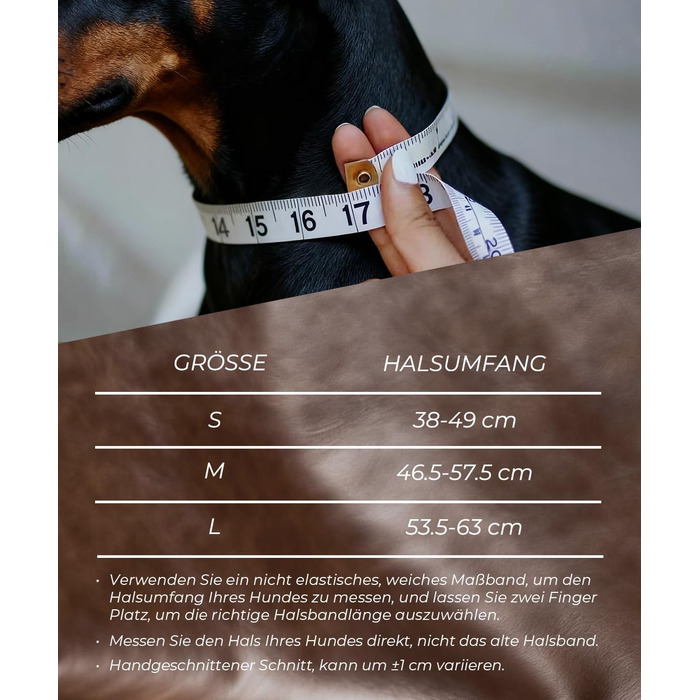 Шкіряний нашийник для собак, 5 см, ручної роботи, преміум якість, для великих та середніх порід, червоний (S, 53.5-63 см)