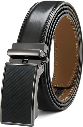 Чоловічий шкіряний ремінь DOOPAI з автоматичною застібкою, 35 мм, регульований розмір, без отворів. Білий/Чорний, 115-135 см