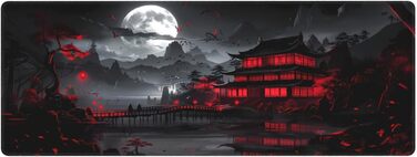 Килимок для миші Anime-стиль, 90 x 40 см, чорно-червоний, для геймінгу та офісу