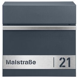 Поштова скринька настінна Anthrazit RAL 7016 для газет, велика (XXL, Laser 4) з/без адреси