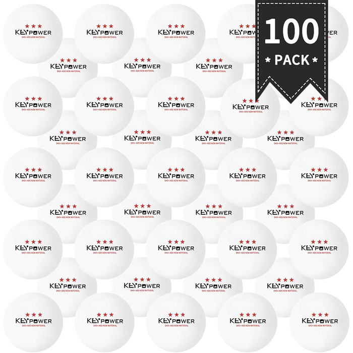 100PCS 3-Star Table Tennis Balls - Professional ABS Resin Ping Pong Balls for Training, Clubs, Adults & Kids