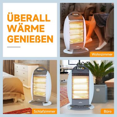 Обігрівач Halogen Homelux з 3 режимами нагріву, 1200W, без шуму, захист від перегріву