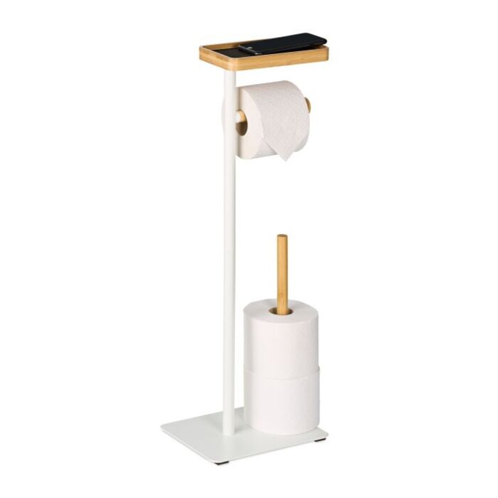 Relaxdays Toilet Paper Holder with Storage
