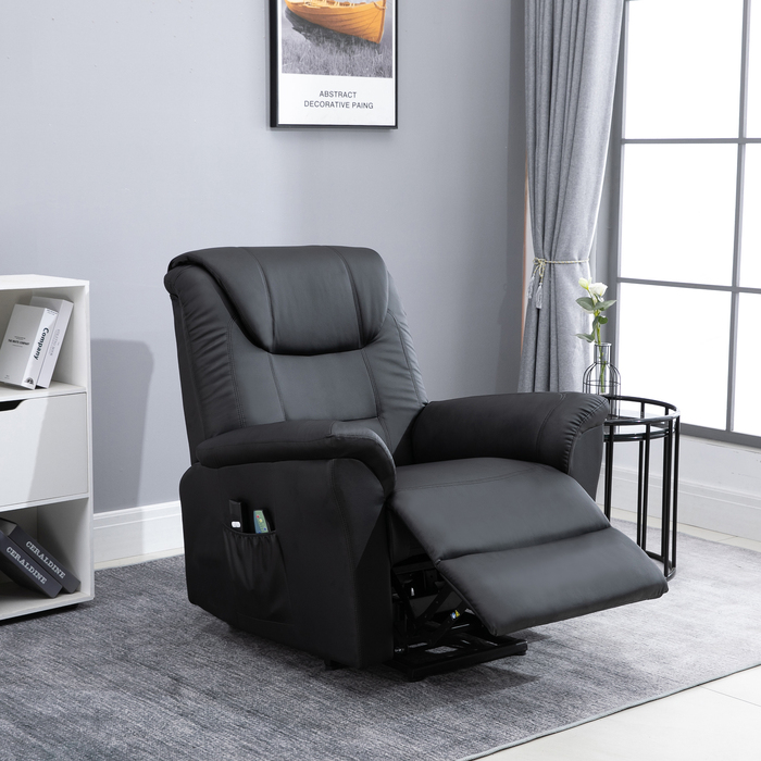 HOMCOM Recliner Chair with Rise Function, Electric Massage Chair with Heating Function, Adjustable, TV Chair with Remote Control