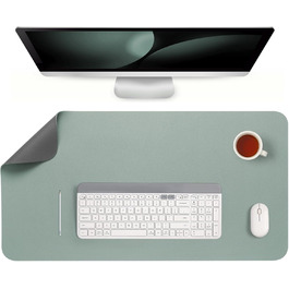 Двостороння килимок на стіл з антиковзаючим покриттям, 40 x 80 см (сірий, салатовий) - для офісу, ноутбука, миші