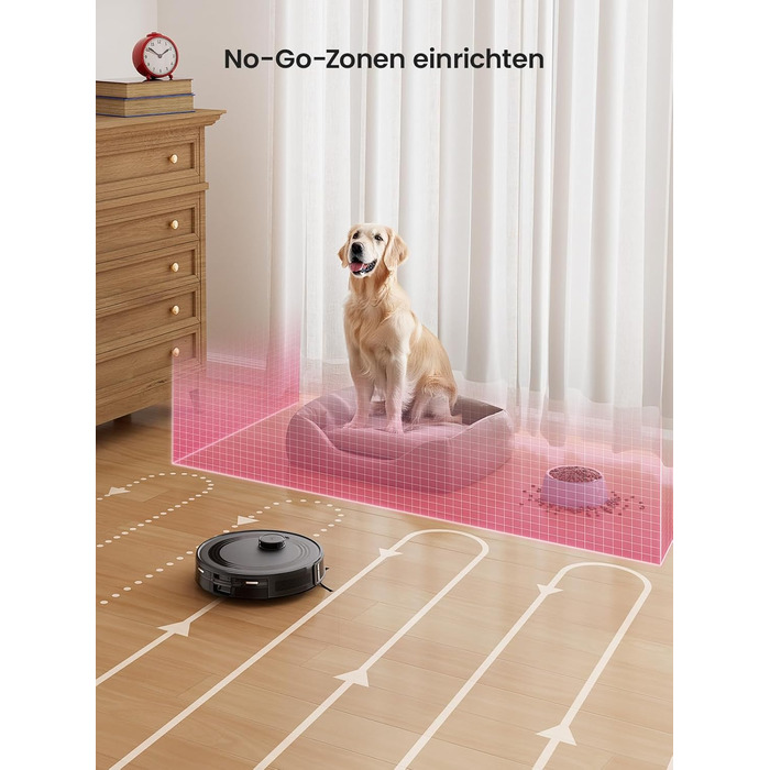 Робот-пилосос LEFANT M210PG з пультом дистанційного керування, потужність 2200Pa, для видалення шерсті тварин, з базою для зарядки, сумісний з Alexa та керуванням через додаток, час роботи 120 хвилин