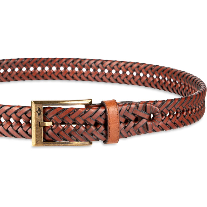 Чоловічий шкіряний ремінь Dockers 6 світло-коричневого кольору з глазурованою обробкою