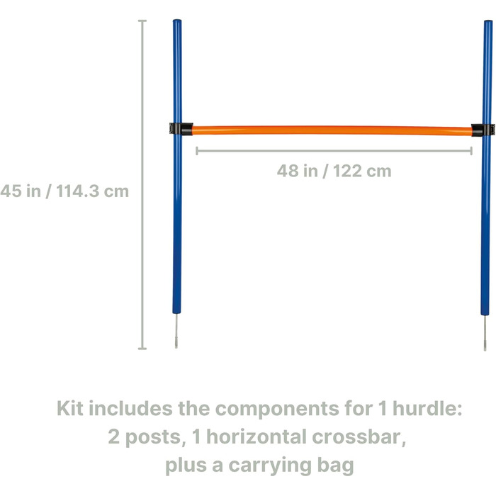 Бар'єр для аджиліті TRIXIE для собак – обладнання для аджиліті з регульованою перекладиною, тренувальне обладнання для собак, ідеально підходить для початківців та досвідчених, 123 x 115 см - 3270