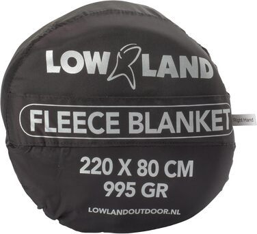 Флісовий вкладиш LOWLAND OUTDOOR для спальника, чорний, 220x80 см