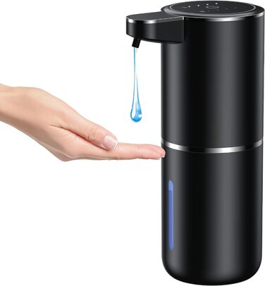 Fantictas Automatic Soap Dispenser Wall Mount with Sensor Infrared, 380ml Electric Soap Dispenser No Drilling with USB Rechargeable, IPX5 Waterproof for Bathroom Toilet Kitchen