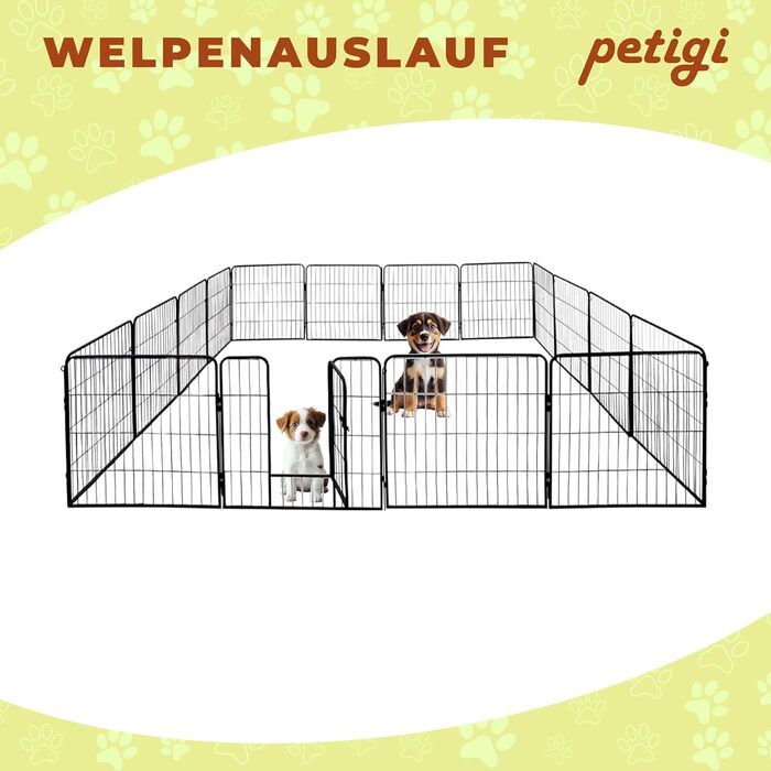 Переносний вольєр для цуценят Petigi, сталевий, з порошковим покриттям, розкладний, розмір 80x60 см