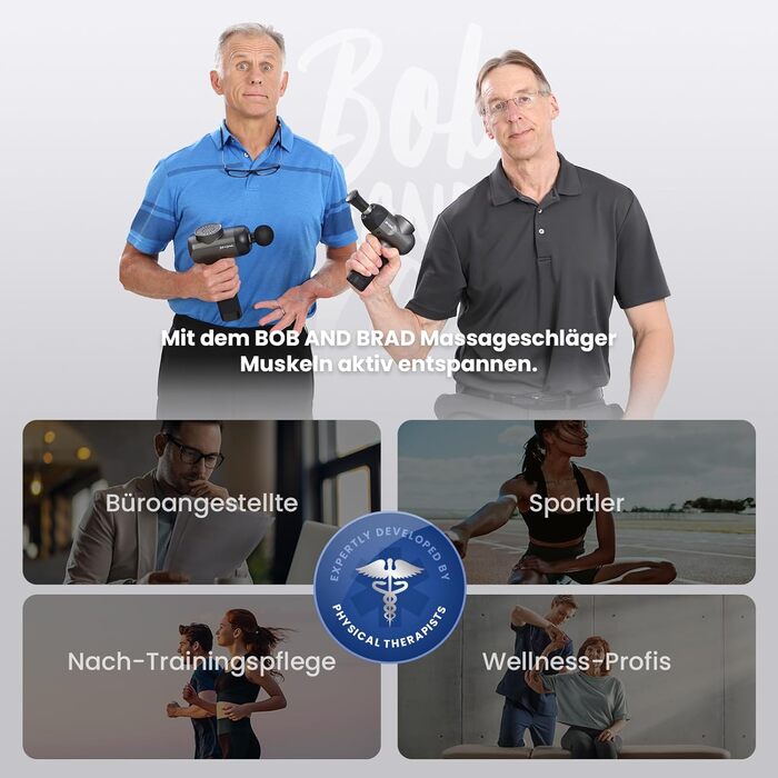 Bob & Brad C2 Deep Tissue Massage Gun - Muscle Massager with 5 Speed Settings & 5 Attachments for Home, Office, Workout, Recovery & Pain Relief - Black