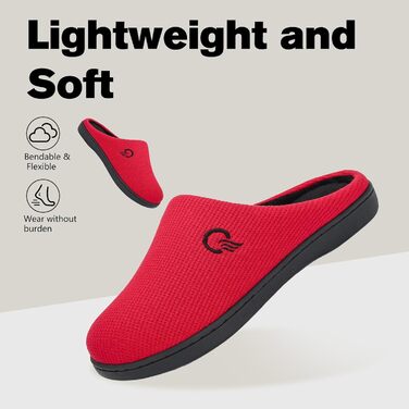 Домашні тапочки Mishansha для чоловіків та жінок, з піною з пам'яті, антиковзаючі, червоні, 36/37 EU