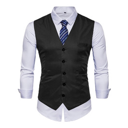 Чоловіча формальна жилетка для костюма або смокінга - Чорна - X-Large
