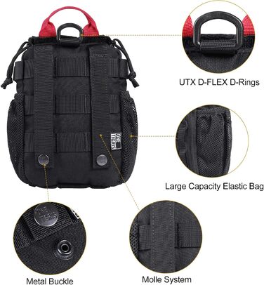 Тактична аптечка OneTigris EDC MOLLE, універсальна військова сумка IFAK для кемпінгу, туризму, велоспорту, альпінізму та полювання на відкритому повітрі