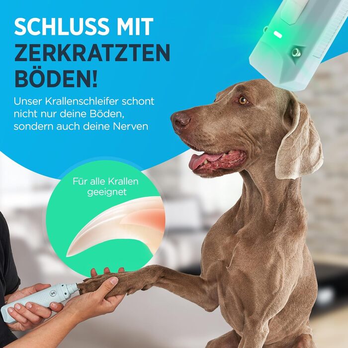 Тріксус - професійний точилка для кігтів собак та котів з ножицями для кігтів | 2 швидкості, LED, безпечний, тихий, потужний | Набір для догляду за кігтями для собак та котів різних розмірів