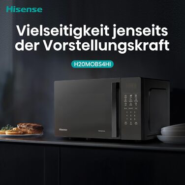Мікрохвильова піч Hisense H20MOBS4HI 20 л, 700 Вт, InverterTech, керамічне покриття, чорна